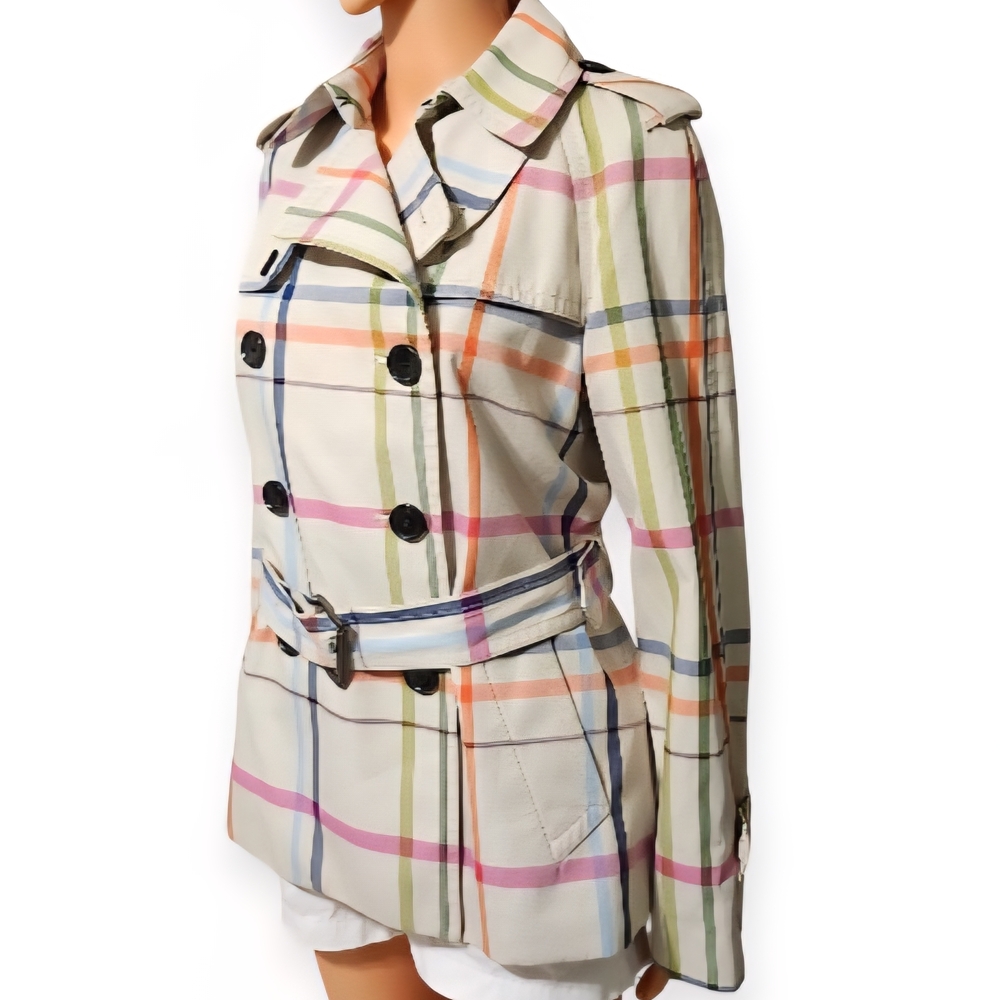 Coach Multicolor Plaid Trench Coat - Picture 3 of 14